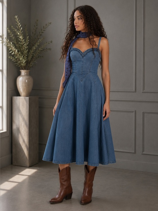 Free People Dresses & Skirts - Free People Another Season Denim Midi Dress B1173